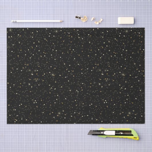 Glitzer in Goldtönen und Glitzern in Schwarz Seidenpapier (Handwerk)