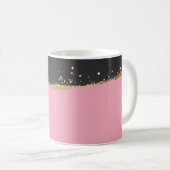 Glitzer in Rosa, Schwarz und Gold Kaffeetasse (VorderseiteRechts)