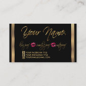 Glitzer in Rosa und Gold Visitenkarte (Rückseite)