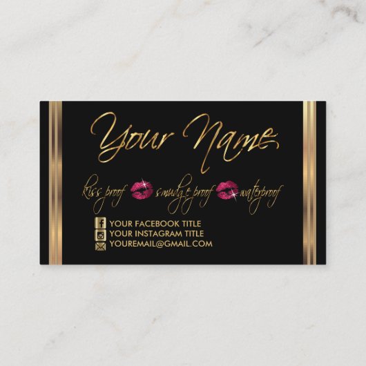 Glitzer in Rosa und Gold Visitenkarte (Rückseite)