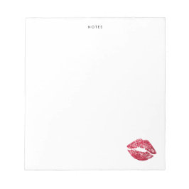 Glitzer in roten Sequenzen Lippt Personalisiertes  Notizblock