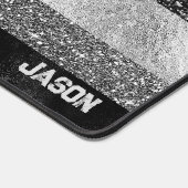 Glitzer in Schwarz und Silber Schreibtischunterlage (Ecke)