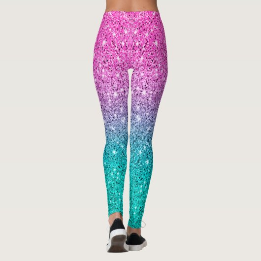 Glitzer in Türkis Leggings (Rückseite)