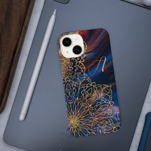 Glitzer Indische Hand gezeichnet Ornamentik Mit Mo iPhone 14 Hülle