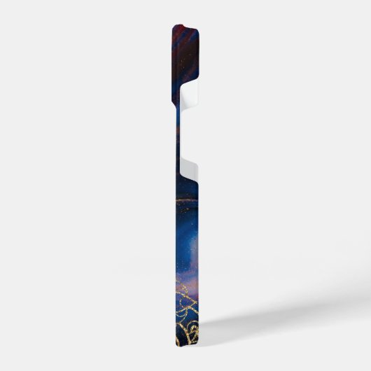 Glitzer Indische Hand gezeichnet Ornamentik Mit Mo iPhone Hülle (Linke Seite)