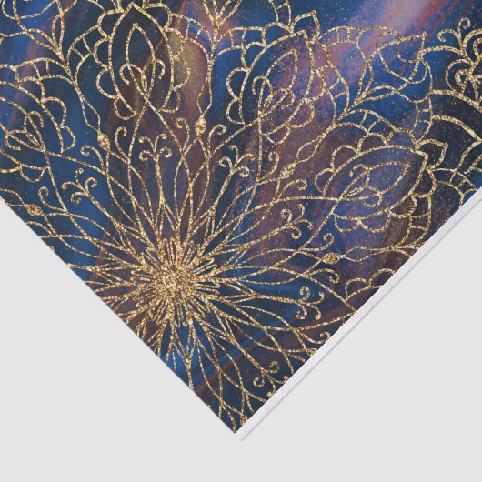 Glitzer Indischer Handgezeichneter Dekoupage Seidenpapier (Ausschnitt)