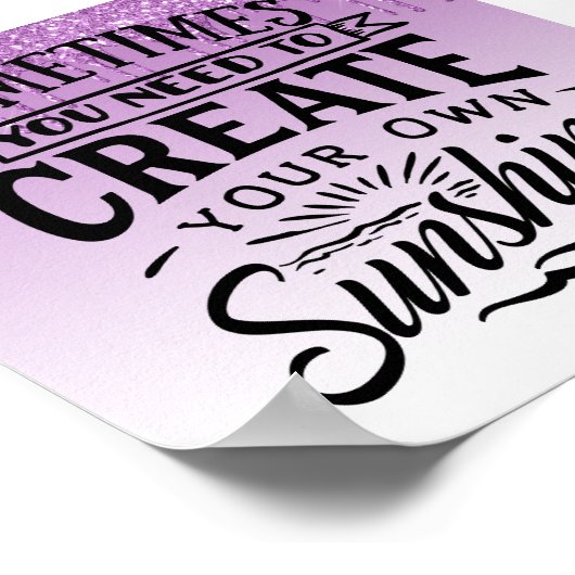 Glitzer-Inspiration-Zitat-Poster Poster (Ecke)