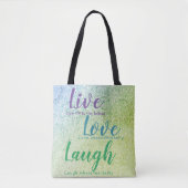 Glitzer Inspirierte Live-Liebe Laugh Blue Green Li Tasche (Vorderseite)
