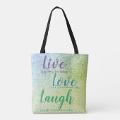 Glitzer Inspirierte Live-Liebe Laugh Blue Green Li Tasche (Rückseite)