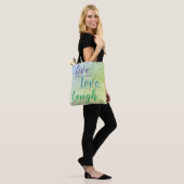 Glitzer Inspirierte Live-Liebe Laugh Blue Green Li Tasche (Am Model)
