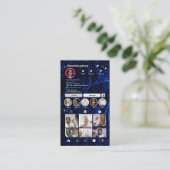 Glitzer Instagram Blue QR Code Social Media Visitenkarte (Stehend Vorderseite)