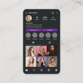 Glitzer Instagram Frisör Visitenkarte (Vorderseite)
