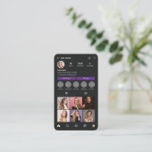 Glitzer Instagram Frisör Visitenkarte (Stehend Vorderseite)