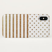 Glitzer iPhone X Case für weiße und goldene Imitat (Rückseite (Horizontal))