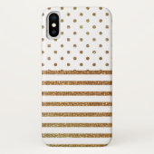 Glitzer iPhone X Case für weiße und goldene Imitat (Rückseite)