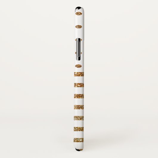 Glitzer iPhone X Case für weiße und goldene Imitat (Hinten/Rechts)