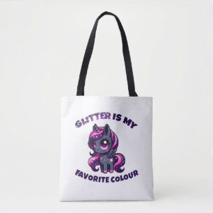 Glitzer ist meine Lieblingsfarbe niedlich Pony Uni Tasche