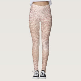 Glitzer Ivory Brush Imitate Rosa Rose Gold Funkeln Leggings