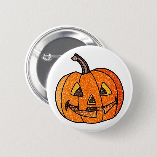 Glitzer Jack O'Lantern Button (Vorne & Hinten)
