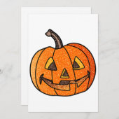 Glitzer Jack O'Lantern Feiertagskarte (Vorne/Hinten)