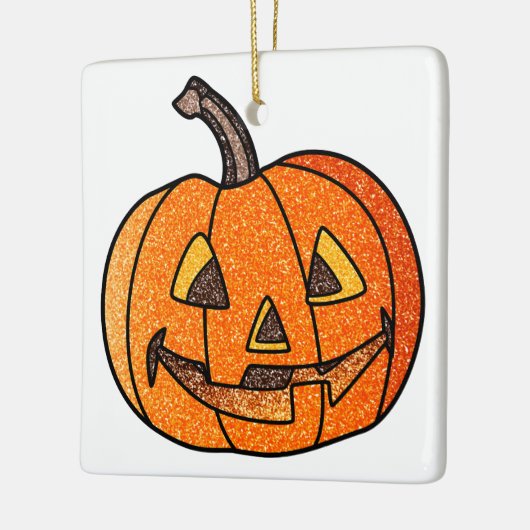 Glitzer Jack O'Lantern Keramikornament (Links)
