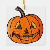 Glitzer Jack O'Lantern Keramikornament (Vorderseite)