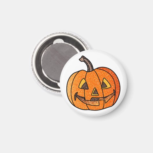 Glitzer Jack O'Lantern Magnet (Vorderseite/Rückseite)