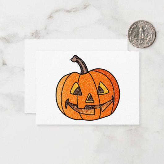 Glitzer Jack O'Lantern Mitteilungskarte (Vorderseite/Rückseite Beispiel)