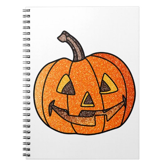 Glitzer Jack O'Lantern Notizblock (Vorderseite)