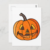 Glitzer Jack O'Lantern Postkarte (Vorne/Hinten)