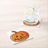 Glitzer Jack O'Lantern Rechteckiger Pappuntersetzer (Vor Ort)