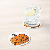 Glitzer Jack O'Lantern Runder Pappuntersetzer (Vor Ort)