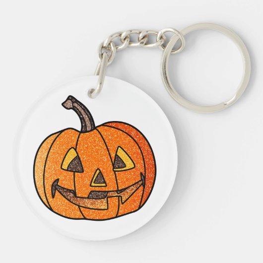 Glitzer Jack O'Lantern Schlüsselanhänger (Rückseite)