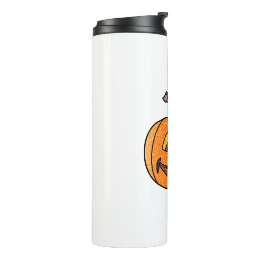 Glitzer Jack O'Lantern Thermosbecher (Nach links gedreht)