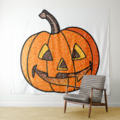 Glitzer Jack O'Lantern Wandteppich (Beispiel (Horizontal))