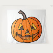 Glitzer Jack O'Lantern Wandteppich (Vorderseite (Horizontal))