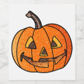 Glitzer Jack O'Lantern Weinetikett (Einzelnes Label)