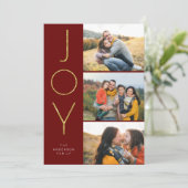 Glitzer JOY 3 Stacks Pix Feiertagskarte (Stehend Vorderseite)