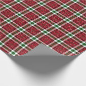 Glitzer Kariertes Weihnachtswrapppapier Geschenkpapier (Ecke)