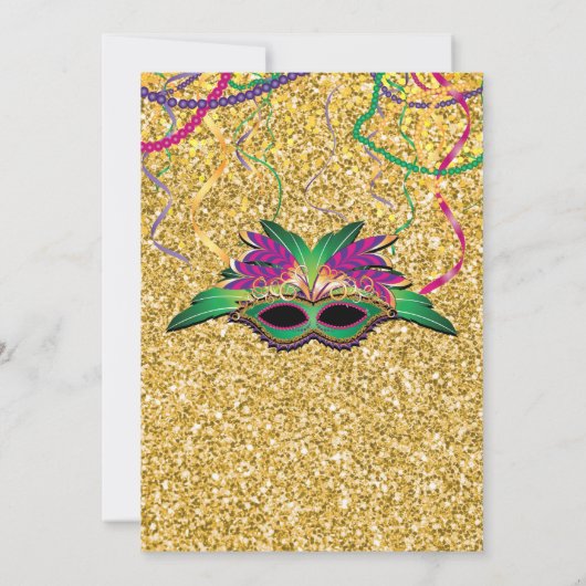 Glitzer-Karneval Einladung (Rückseite)