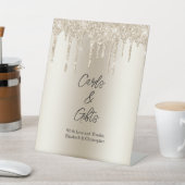 Glitzer-Karten und Hochzeitsgeschenke für Champagn Sockelschild (In SItu)