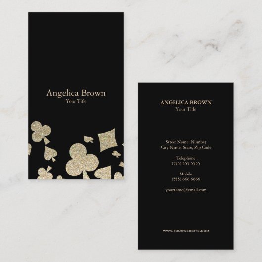 Glitzer-Kasino-Geschäfts-Karte Visitenkarte (Vorne/Hinten)