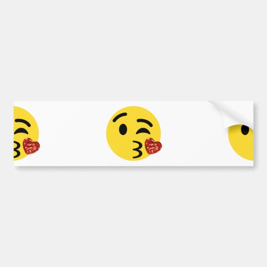 Glitzer kiss emoji autoaufkleber (Vorne)