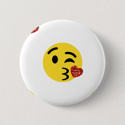 Glitzer kiss emoji button (Vorderseite)