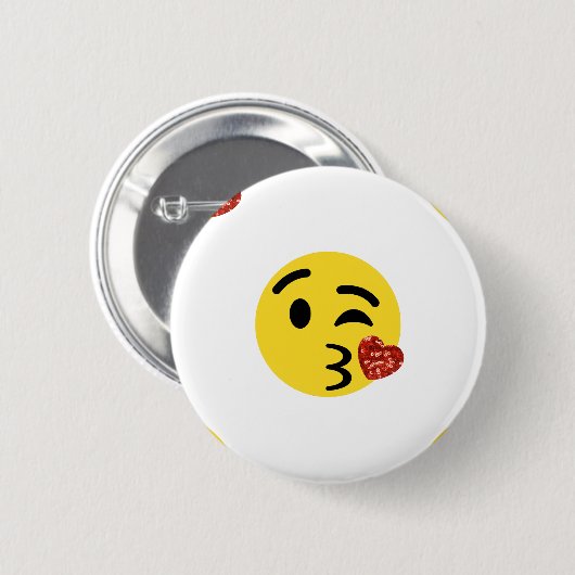 Glitzer kiss emoji button (Vorne & Hinten)