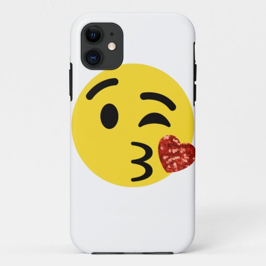 Glitzer kiss emoji Case-Mate iPhone hülle (Rückseite)