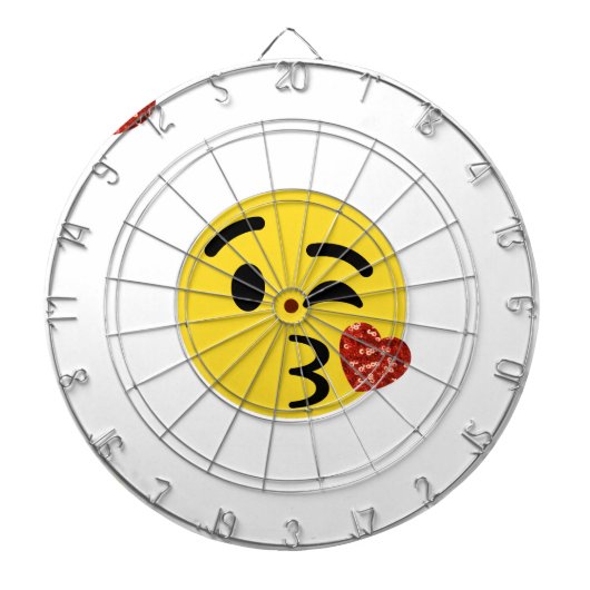 Glitzer kiss emoji dartscheibe (vorne)