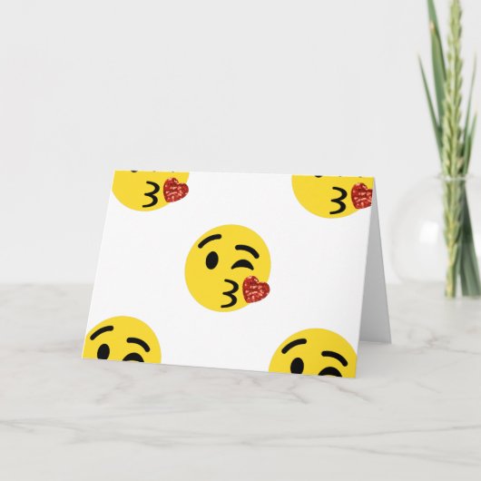 Glitzer kiss emoji feiertagskarte (Vorderseite)