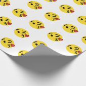 Glitzer kiss emoji geschenkpapier (Ecke)