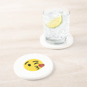 Glitzer kiss emoji getränkeuntersetzer (Seite)